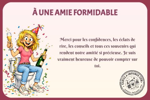 À une amie formidable