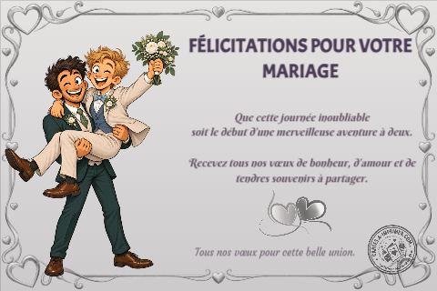 Félicitations pour votre mariage