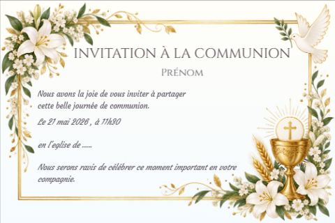 Aperçu de la carte Invitation à la communion