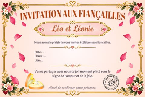 Aperçu de la carte Invitation aux fiançailles
