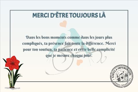 Merci d’être toujours là