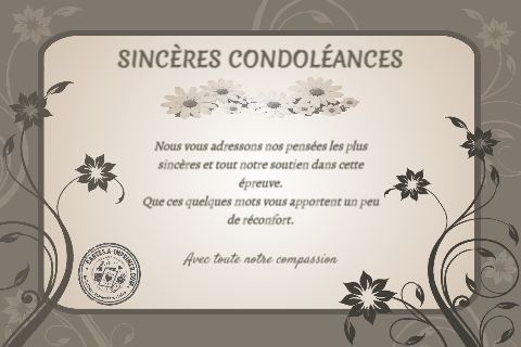 Sincères condoléances